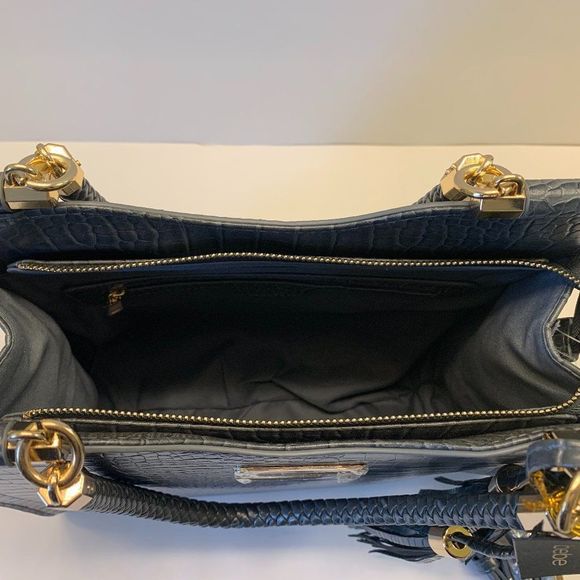 bebe Natalie Croco Shopper Satchel Handbag Grey - Picture 10 of 12